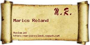 Marics Roland névjegykártya