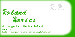 roland marics business card